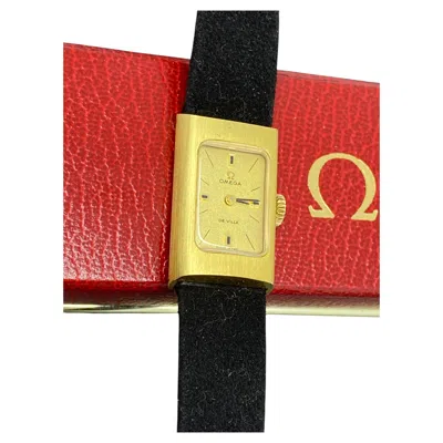 Pre-owned Omega Retro 18k Gold-plated  De Ville Ref 1145 Manual Cal 485 Ladies' Watch + Box In Multi