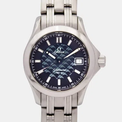 Pre-owned Omega Seamaster 120 M 25880 27mm Jacques Mayol Lmtd Ed Steel Quartz Blue Dial Wristwatch