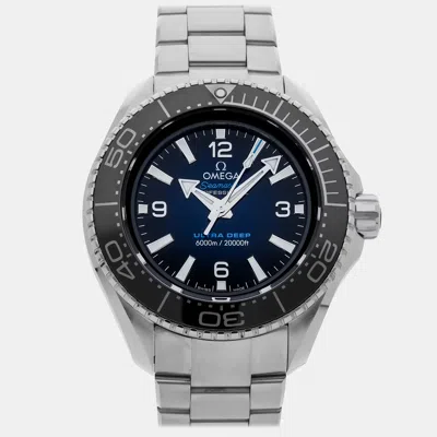 Pre-owned Omega Seamaster 215.30.46.21.03.001 Blue Stainless Steel Automatic Men Wristwatch 45 Mm