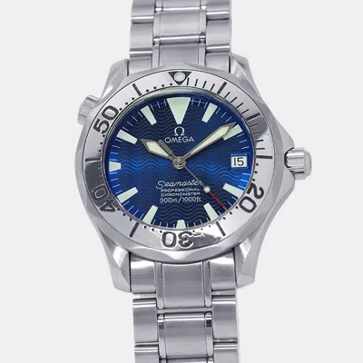 Pre-owned Omega Seamaster 2253.80.00 Blue Stainless Steel Automatic Men's Watches 36mm