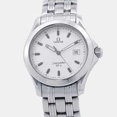 Pre-owned Omega Seamaster 2511.21.00 White Stainless Steel Quartz Men Wristwatch 36mm