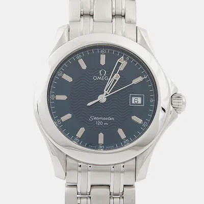 Pre-owned Omega Seamaster 2511.81 Blue Stainless Steel Quartz Women's Watches 36.5mm