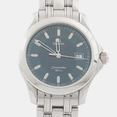 Pre-owned Omega Seamaster 2511.81 Blue Stainless Steel Quartz Women's Watches 36.5mm