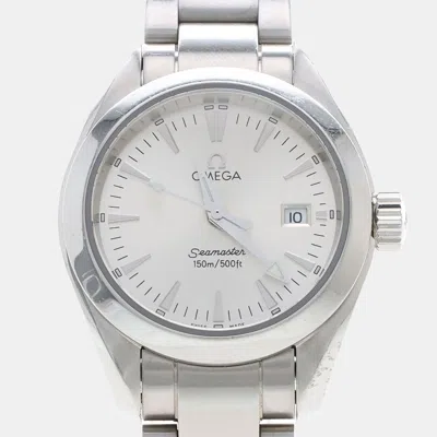 Pre-owned Omega Seamaster 2518.30 Aqua Terra Silver Stainless Steel Quartz Women Wristwatch 36mm