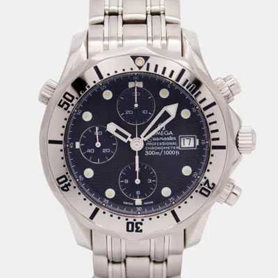 Pre-owned Omega Seamaster 2598.80 Date 40mm Blue Dial Chronograph Chronometer Steel Wristwatch