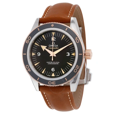 Omega Seamaster 300 Black Dial Brown Leather Men's Watch 233.22.41.21.01.002 In Black / Brown / Gold / Rose / Rose Gold
