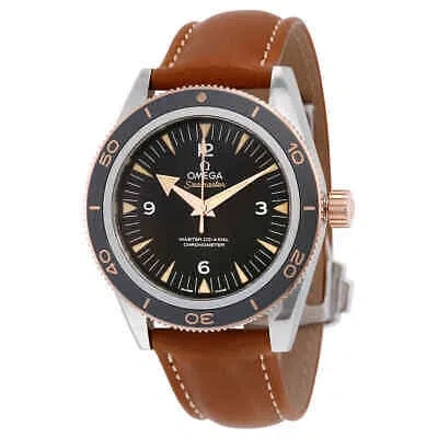 Pre-owned Omega Seamaster 300 Black Dial Brown Leather Men's Watch 233.22.41.21.01.002