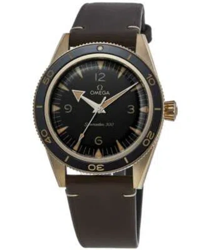 Pre-owned Omega Seamaster 300 Bronze Gold Leather Men's Watch 234.92.41.21.10.001