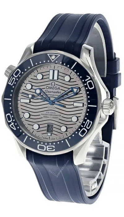 Pre-owned Omega Seamaster 42mm Gray Dial Rubber Men's Watch 210.32.42.20.06.001