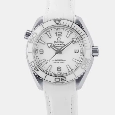 Pre-owned Omega Seamaster 600 Planet Ocean 215.33.40.20.04.001 White Stainless Steel Automatic Men's Watches 39.5 Mm
