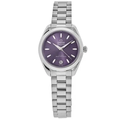 Omega Seamaster Aqua Terra 150m 30mm Automatic Purple Dial Stainless Steel Women's Watch 220.10.30.20.10.0 In Metallic