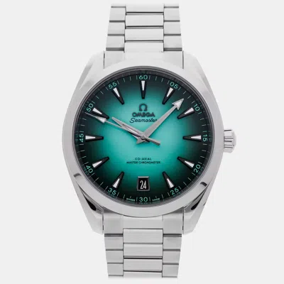 Pre-owned Omega Seamaster Aqua Terra 220.10.41.21.03.006 Blue Stainless Steel Automatic Men Wristwatch 41mm
