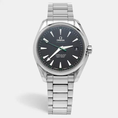 Pre-owned Omega Seamaster Aqua Terra 231.10.42.21.01.004 Black Dial Stainless Steel Men's Wristwatch 41.50 Mm In Silver