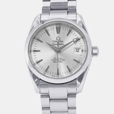 Pre-owned Omega Seamaster Aqua Terra 2504.30 Silver Stainless Steel Automatic Men Wristwatch 36mm
