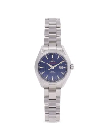 Pre-owned Omega Seamaster Aqua Terra 34mm Watch In Blue