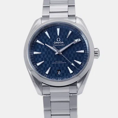 Pre-owned Omega Seamaster Aqua Terra 522.12.41.21.03.001 Blue Stainless Steel Automatic Men's Watches 41mm