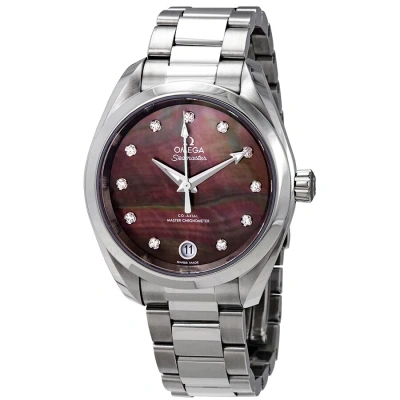 Omega Seamaster Aqua Terra Automatic Chronometer Diamond Ladies Watch 220.10.34.20.57.001 In Metallic