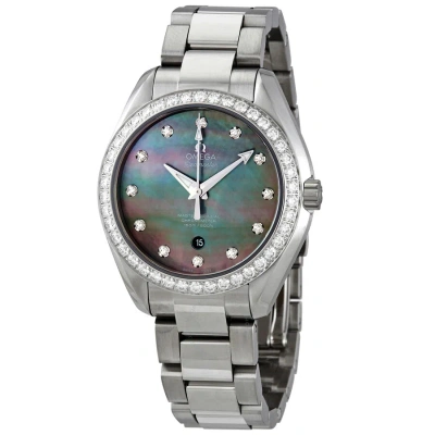 Omega Seamaster Aqua Terra Automatic Diamond Ladies Watch 231.15.34.20.57.001 In Aqua / Mother Of Pearl
