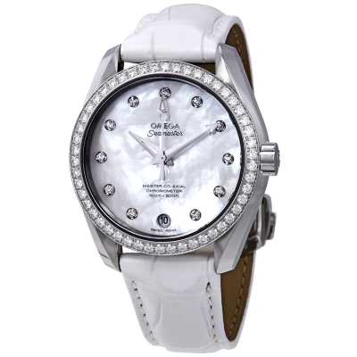 Omega Seamaster Aqua Terra Automatic Diamond White Mother Of Pearl Dial Ladies Watch 231.18.39.21.55 In Aqua / Mother Of Pearl / White