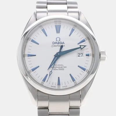 Pre-owned Omega Seamaster Aqua Terra Automatic White Stainless Steel Men's Wristwatch 39mm
