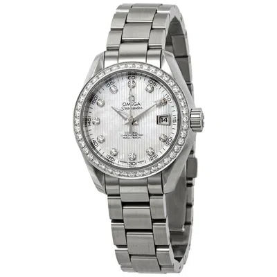 Omega Seamaster Aqua Terra Mother Of Pearl Diamond Dial Automatic Ladies Watch 231.15.30.20.55.001 In Gray