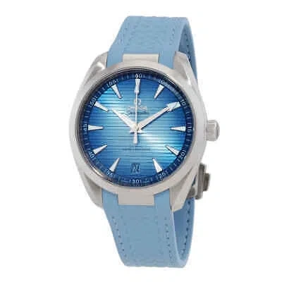Pre-owned Omega Seamaster Auto Chronometer Blue Dial Watch 220.12.41.21.03.008