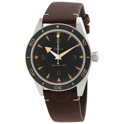 Omega Seamaster Automatic Chronometer Black Dial Men's Watch 234.32.41.21.01.001 In Black / Brown