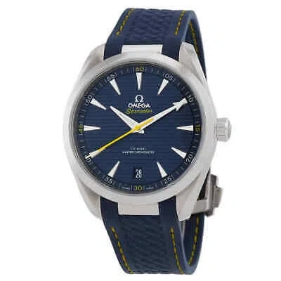Pre-owned Omega Seamaster Automatic Chronometer Blue Dial Men's Watch 220.12.41.21.03.009