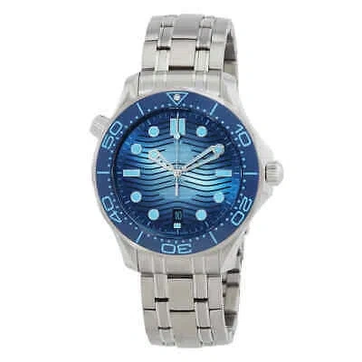 Pre-owned Omega Seamaster Automatic Chronometer Blue Dial Mens Watch 210.30.42.20.03.003