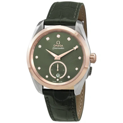 Omega Seamaster Automatic Chronometer Diamond Green Dial Ladies Watch 220.23.38.20.60.001 In Gold / Gold Tone / Green / Rose / Rose Gold / Rose Gold Tone