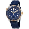 OMEGA OMEGA SEAMASTER AUTOMATIC CHRONOMETER STEEL & 18KT YELLOW GOLD BLUE DIAL MEN'S WATCH 210.22.42.20.03