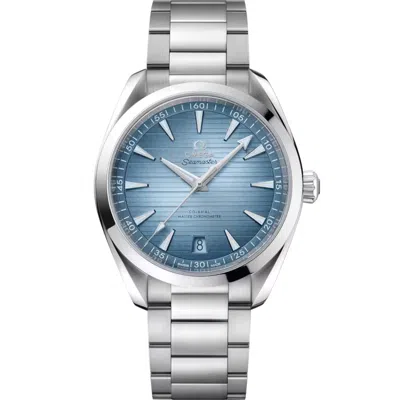 Pre-owned Omega Seamaster Automatic Chronometer Summer Blue Dial Mens Watch 22010412103005