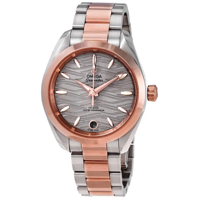 Omega Seamaster Automatic Waved Agate Grey Dial Ladies Watch 220.20.34.20.06.001 In Two Tone  / Gold / Gold Tone / Grey / Rose / Rose Gold / Wave
