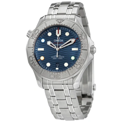 Omega Seamaster "beijing 2022" Automatic Chronometer Blue Dial Men's Watch 522.30.42.20.03.001 In White