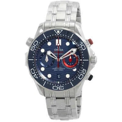 Pre-owned Omega Seamaster Chronograph Automatic Chronometer Blue Dial Men's Watch