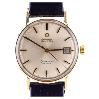 Pre-owned Omega Seamaster De Ville Mens Vintage Automatic Date Yellow Gold Wrist Watch