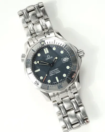 Pre-owned Omega Seamaster Diver 300 36mm 1998 Quartz Watch In Blue