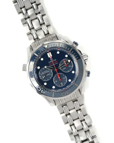 Pre-owned Omega Seamaster Diver 300 Chronograph 44mm Watch In Blue