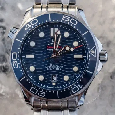 Pre-owned Omega Seamaster Diver 300m Blue Dial 42mm Steel Bracelet Ref210.30.42.20.03.001