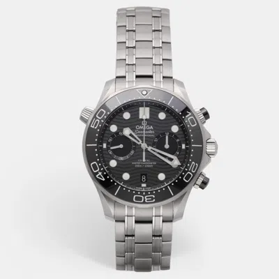 Pre-owned Omega Seamaster Diver 300m Chronograph 210.30.44.51.01.001 Men's Wristwatch 44 Mm In Black