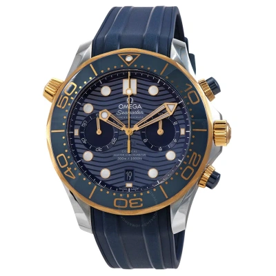 Omega Seamaster Diver 300m Chronograph Automatic Men's Watch 210.22.44.51.03.001 In Blue