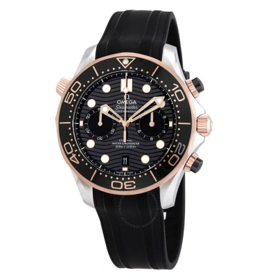 Omega Seamaster Diver 300m Co-axial Master Chronograph Automatic Chronometer Black Dial Me In Black / Gold / Rose / Rose Gold