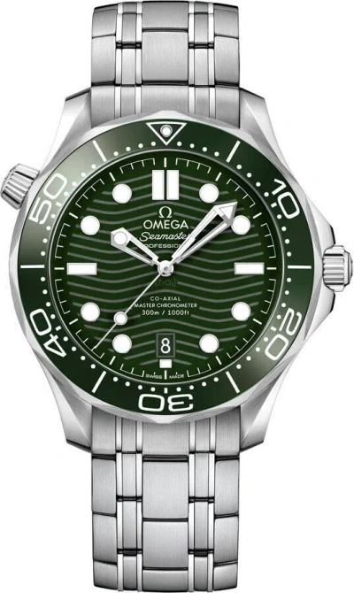 Pre-owned Omega Seamaster Diver 300m Steel Green Bezel Mens Luxury Watch For Sale
