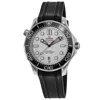 Omega Seamaster Diver 300m White Dial Rubber Strap Men's Watch 210.32.42.20.04.001 In White