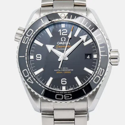 Pre-owned Omega Seamaster Planet Ocean 215.30.44.21.01.001 Automatic Black Stainless Steel Men's Wristwatch 44mm