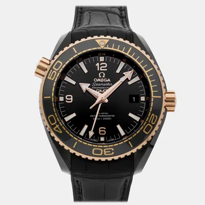 Pre-owned Omega Seamaster Planet Ocean 215.63.46.22.01.001 Black Stainless Steel Automatic Men Wristwatch 45 Mm