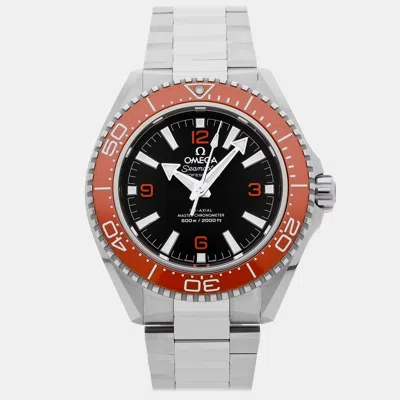 Pre-owned Omega Seamaster Planet Ocean 217.30.42.21.01.003 Black Stainless Steel Automatic Men Wristwatch 42mm