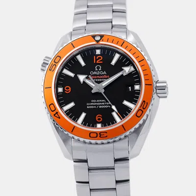 Pre-owned Omega Seamaster Planet Ocean 232.30.42.21.01.002 Black Stainless Steel Ceramic Men Wristwatch 42mm