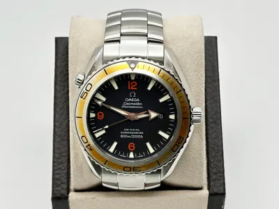 Pre-owned Omega Seamaster Planet Ocean 2909.50.83 Black And Orange Stainless Steel 42mm