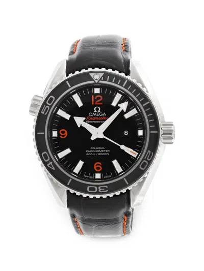 Pre-owned Omega Seamaster Planet Ocean 38mm Watch In Black